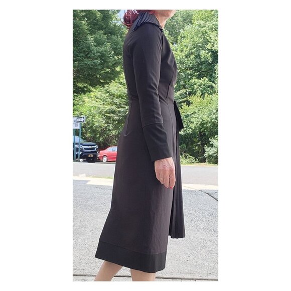 COTTONADE Paris Black Pleated Details Wool Blend Sheath Dress France - Picture 7 of 14